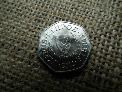 Ciprus 50 cent 2002 , verdefényes 
