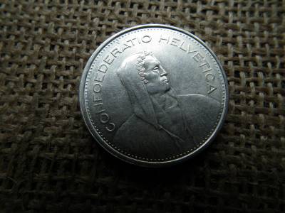 Svájc , ezüst 5 frank 1967 B , francs 
