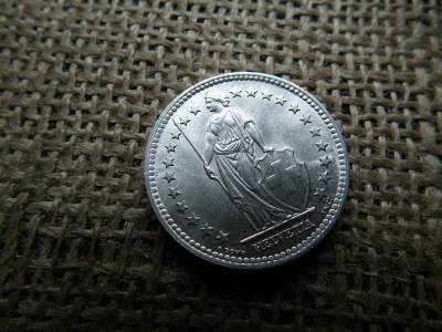 Svájc , ezüst 2 frank 1963 B , francs 