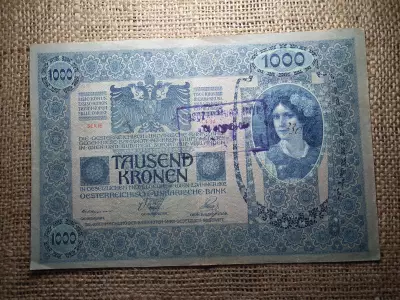 1000 korona 1902 , felülbélyegzés ! Felülbélyegzett !  Jámi közjegyzőség