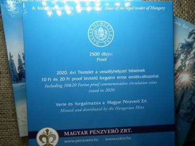 Tisztelet a hősöknek 10 és 20 Forint PP  , Karácsony Forgalmi sor 2020 PP ár / sor 