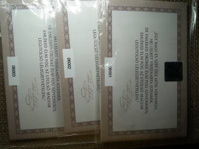 Batthyány Lajos 200 Forint 2024 , Első napi veret 3db sorszámkövető 