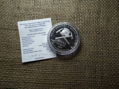 150 éves a Szervezett Magyar Tűzoltóság ezüst 10000 Forint 2020 + certi ,D