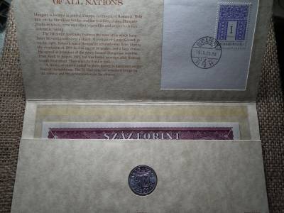100 Forint 1995 UNC  bankjegy bliszter 1991 50 fillér érmés boríték , bliszter  ! Ritka