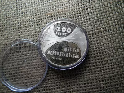 Ezüst 200 forint 1975 , Magyar Tudományos Akadémia ,  PP