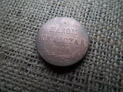 3 krajcár 1849 NB , gyönyörű , így ritka ! 