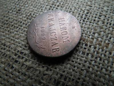 3 krajcár 1849 NB , gyönyörű , így ritka ! 3 krajcár 1849 NB , gyönyörű , így ritka !