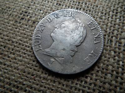 Franciaország , ezüst 1 ecu 1774 , écu , Louis XV Franciaország , ezüst 1 ecu 1774 , écu , Louis XV