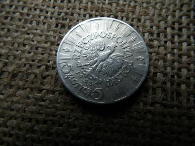 Lengyelország , ezüst 5 zlotych 1935 , zloty , Józef Piłsudski Lengyelország , ezüst 5 zlotych 1935 , zloty , Józef Piłsudski