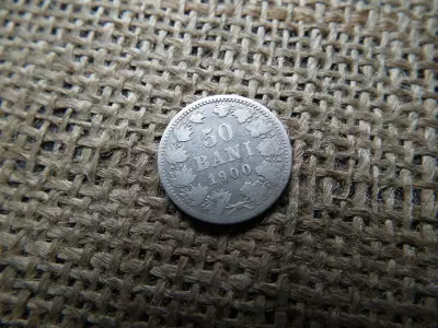 Románia ezüst 50 bani 1900 