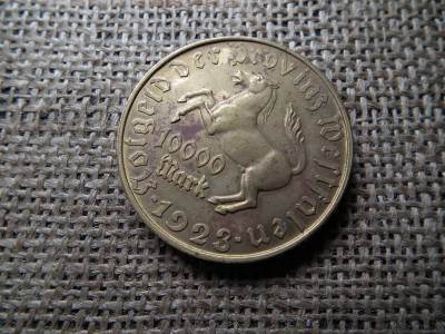 10000 Márka 1923 – Westfalen Freiherr vom Stein , mark , Vesztfália porosz tartomány , 10000 Márka 1923 – Westfalen Freiherr vom Stein , mark , Vesztfália porosz tartomány ,