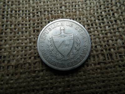 Kuba , ezüst 40 centavos 1915 Kuba , ezüst 40 centavos 1915