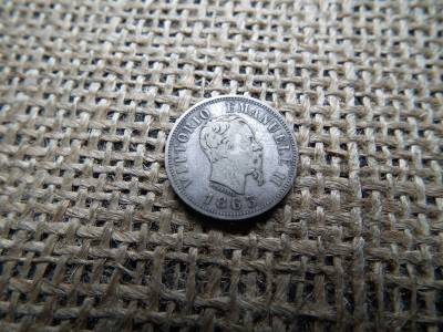 Olaszország , ezüst 50 centesimi 1863 , Victor Emmanuel II Olaszország , ezüst 50 centesimi 1863 , Victor Emmanuel II