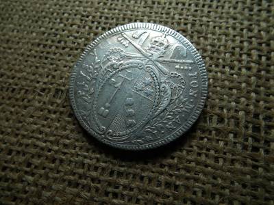 Vatikán , ezüst 1 scudo 1800 , ritka ! Nagyon szép , füles volt  Vatikán , ezüst 1 scudo 1800 , ritka ! Nagyon szép , füles volt