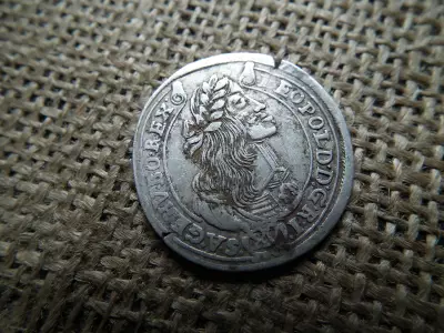 Lipót , ezüst XV krajcár 1665 KB , 15 kreuzer 