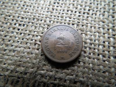 2 fillér 1899 KB , felülnyomott , F. és K. beütéssel ! Korabeli 