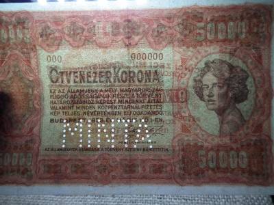 50000 korona 1923 MINTA , 000 000000 , Ritka , EF , gyönyörű 