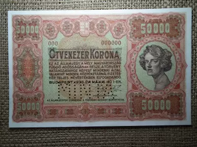 50000 korona 1923 MINTA , 000 000000 , Ritka , EF , gyönyörű 