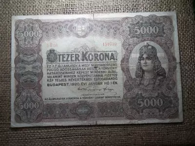 5000 korona 1920 , ötezer , szép 