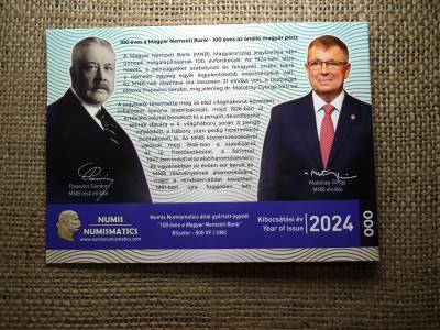 100 éves az MNB 100 forint 2024 ,  Sorszámozott bliszter ! Ritka MINTA 000 sorszám ! 