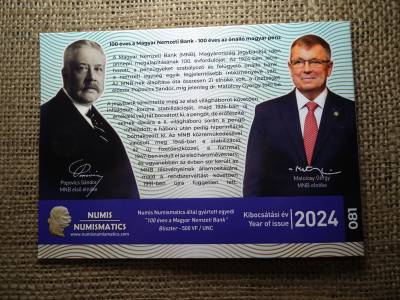 100 éves az MNB 100 forint 2024 ,  Sorszámozott bliszter ! Ritka ! Alacsony sorszám 081