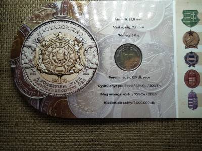 100 éves az MNB 100 forint 2024 ,  Sorszámozott bliszter ! Ritka ! Alacsony sorszám 081