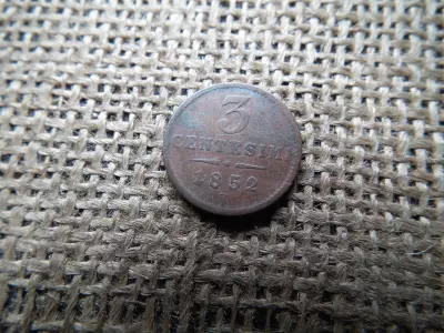 3 Centesimi 1852 V – I. Ferenc József