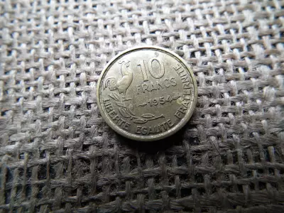 Franciaország 10 frank 1954 , francs , ritka 