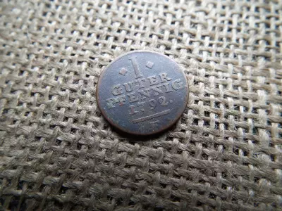 Német tartomány , Hesse - Cassel landgraviate , 1 guter pfennig 1792 E