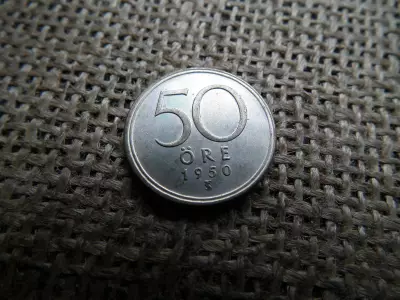Svédország , ezüst 50 öre 1950