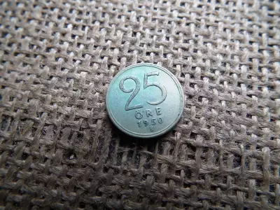 Svédország , ezüst 25 öre 1950