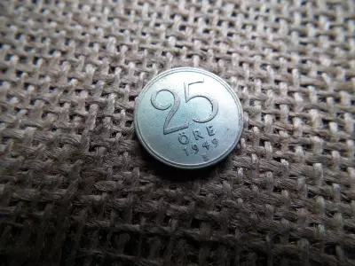 Svédország , ezüst 25 öre 1949