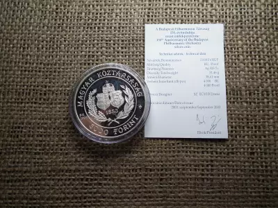 Budapesti Filharmóniai Társaság 150 éves ezüst 5000 forint 2003 PP 
