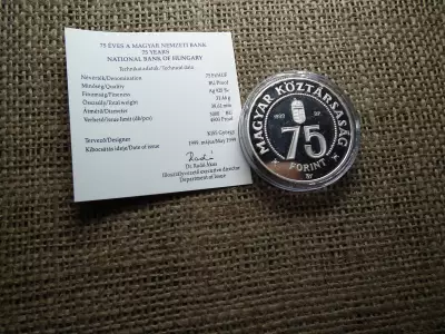 75 forint 1999 - 75 éves az MNB ezüst PP 