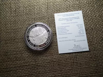 ORSZÁGOS SZÉCHENYI KÖNYVTÁR 3000 FORINT 2002 EZÜST PP