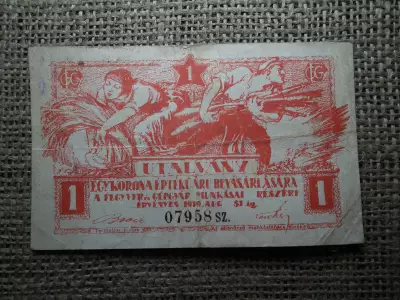 Fegyver és Gépgyár , 1 korona, 1919 Budapest , utalvány 