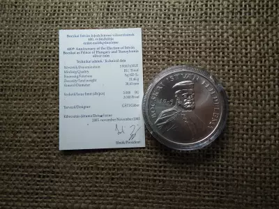 BOCSKAI ISTVÁN 5000 FORINT 2005 EZÜST BU + certi 