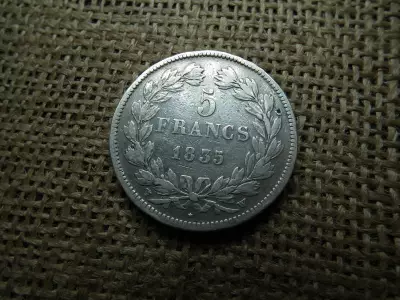 Franciaország , ezüst 5 francs 1835 , frank ,  I. Lajos Fülöp