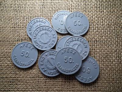 CSANÁDPALOTA ÁFÉSZ - MŰANYAG ZSETON - 50 forint , sötétszürke ! R ! Ár/db CSANÁDPALOTA ÁFÉSZ - MŰANYAG ZSETON - 50 forint , sötétszürke ! R ! Ár/db