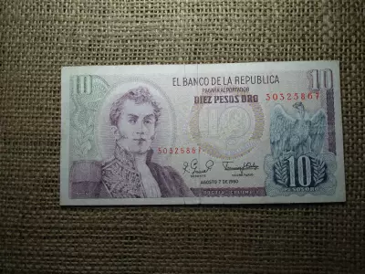 Kolumbia 10 pesos 1980 , A3