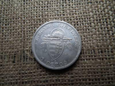Szent István , ezüst 5 pengő 1938 Szent István , ezüst 5 pengő 1938