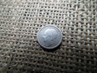 Hollandia , ezüst 1/10 gulden 1944 , 	Curaçao ( holland karibi )