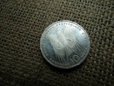 Németország , ezüst 10 márka 1993 J Németország , ezüst 10 márka 1993 J