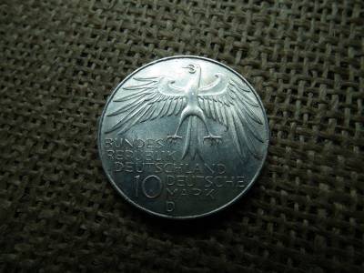 Németország , ezüst 10 márka 1972 D