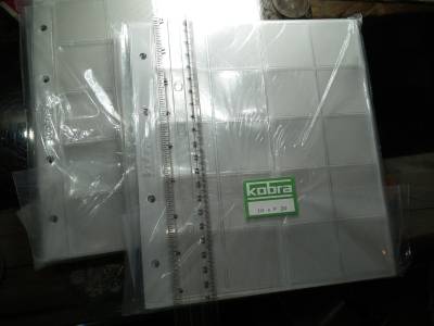 Kobra , Érmetartó , éremtartó , érme berakó lap ! 10 db 20 férőhelyes ! Ár / zacskó ( 10 lap , 10 elválasztó ) Új ! 