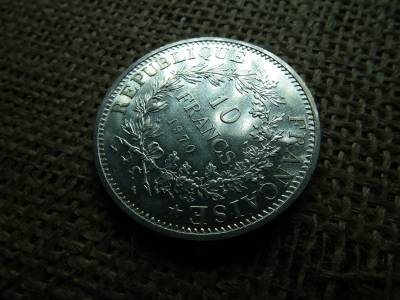 Franciaország , ezüst 10 francs 1970 , frank , extra 