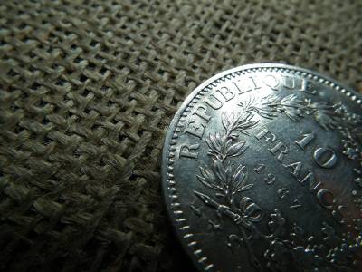 Franciaország , ezüst 10 francs 1967 , frank , extra ,eÉpublique , ékezetes , ritkább 