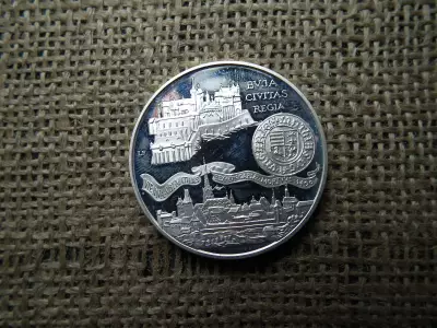 Ezüst 500 forint 1990 PP , Mátyás király - Buda Civitas Regia 