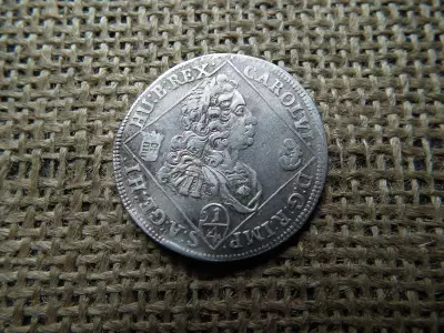  III. Károly 1/4 tallér 1734 NB , ritka , ezüst 