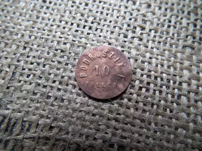 Podruszik F. 10 fillér , ritka szükségpénz ! 